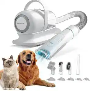 CLICK HERE. P1 Pro Pet Grooming Kit & Vacuum Suction 99% Pet Hair, Professional Clippers with 5 Proven Grooming Tools for Dogs Cats and Other Animals