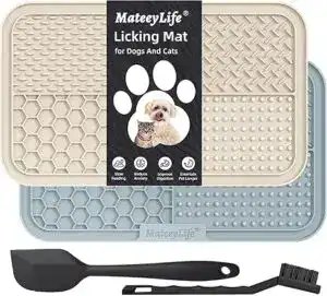 CLICK HERE. AMAZON'S CHOICE. MateeyLife 2PCS Large Lick Mat for Dogs with Suction Cups, Slow Feeder Dog Bowls, Dog Lick Mat for Anxiety Relief, Dog Toys to Keep Them Busy, Dog Enrichment Toys for Bathing, Cat Lick Pad for Boredom