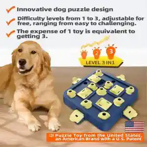 CLICK HERE. OVER 1,000 BOUGHT THIS MONTH. KADTC Dog Puzzle Toy Dogs Brain Stimulation Mentally Stimulating Educationa Toys Puppy Treat Food Feeder Dispenser Advanced Level 3 in 1 Interactive Games for Small/Medium/Large Aggressive Chewer