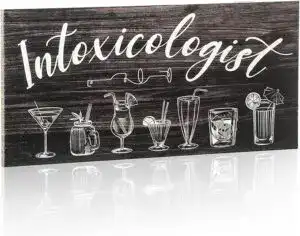 CLICK HERE. Intoxicologist Wood Bar Decor Funny Bar Sign with Drinks Patterns Wooden Plaque Sign Wall Art Pub Bar Decor or Home Decoration