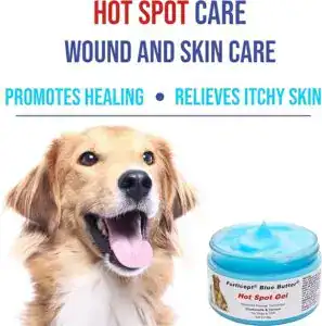Hot spot gel for dogs that relieves itchy skin, dog paw irritation and allergies, and helps address common dog paw licking causes.