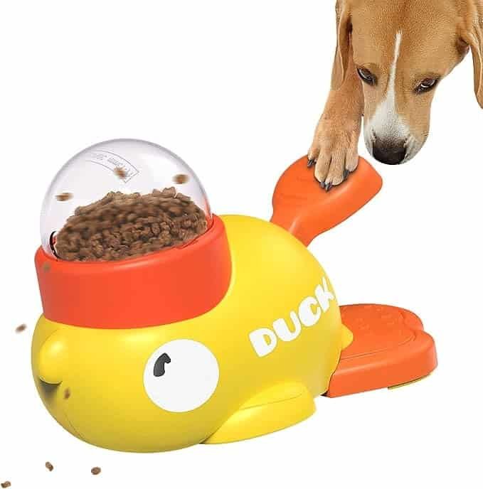 Interactive duck-shaped dog treat dispenser — one of the best Amazon pet finds and fun pet toys for 2025. This unique pet gadget releases treats when pressed, encouraging play and mental stimulation, making it a must-have for dog and cat finds and clever Amazon pet gifts 2025.
