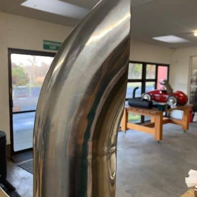 Stainless steel car muffler pipe for automotive exhaust systems.