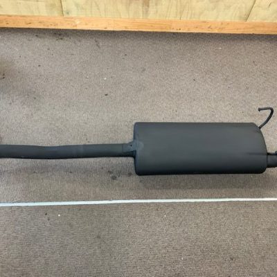 Stainless steel car muffler with exhaust pipe for vehicle sound and emission control.