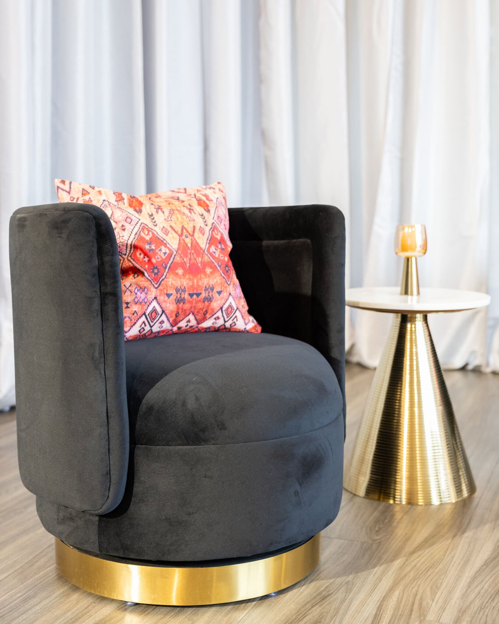 Gold_White_Modern_End_Table_Accent_Table_Event_Furniture_Rental_Jacksonville