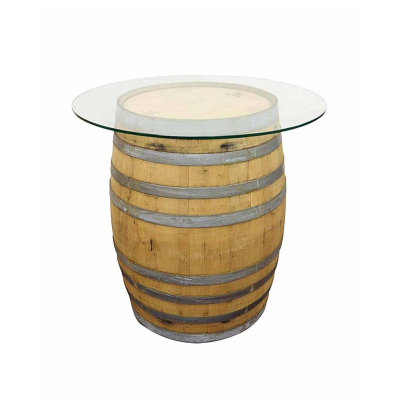 Barrel Highby Glasstop Table
