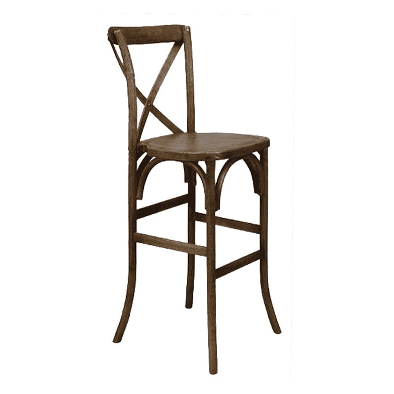 Brown Cross Back Barstool