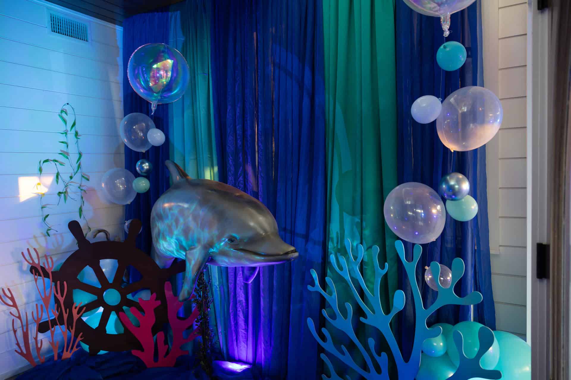 Underwater_Themed_Party_Dolphin Prop_Event Decor_Design_Event Rentals_Jacksonville