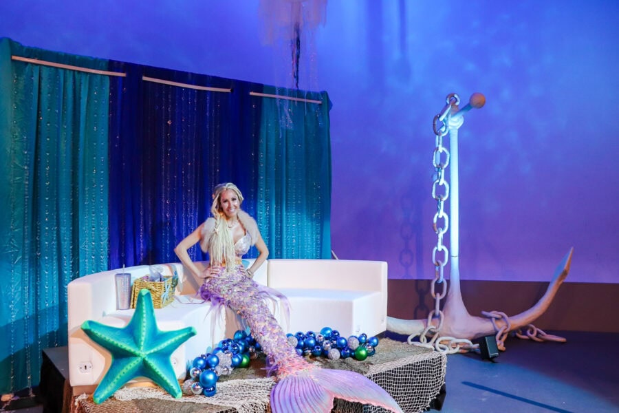 Underwater themed event with a mermaid