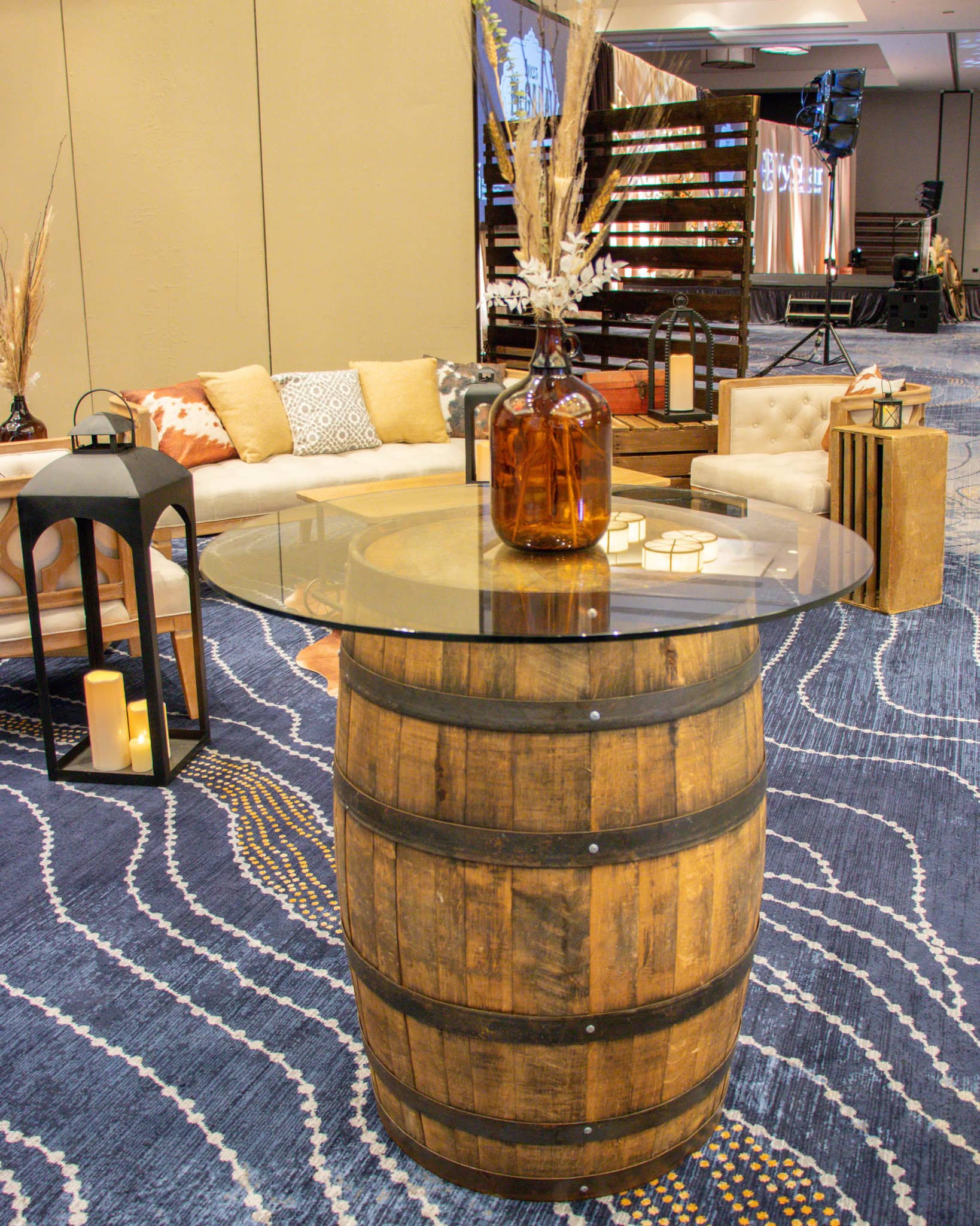 Barrel Highboy Glasstop Table - Image 2