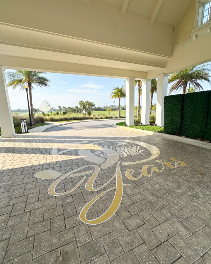 Sawgrass Country Club 50th Anniversary entrance display