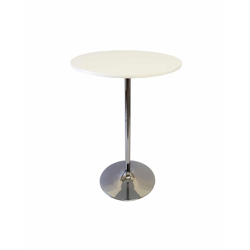 White 36_ Round Highboy Table