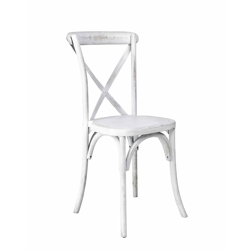 Whitewashed Cross Back Chair