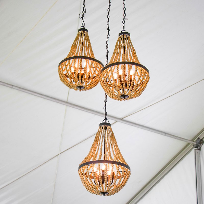 Wood Beaded Chandelier