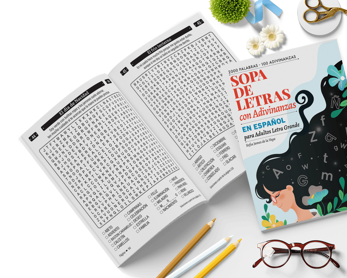 Libro de Sopa de Letras con Adivinanzas para Adultos con Letra Grande