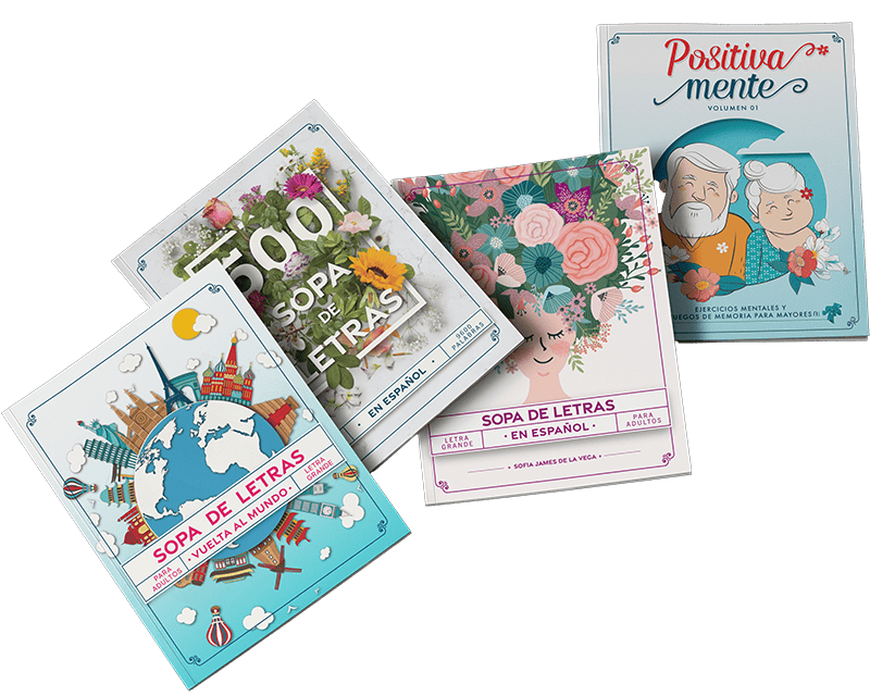 Cuatro Libros de Sopas de Letras en Español