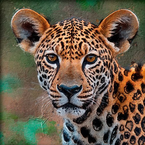 Pintura de un animal en la savana africana