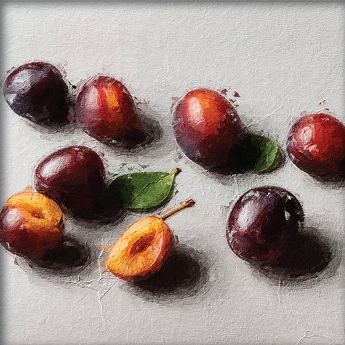 Ciruelas en una mesa