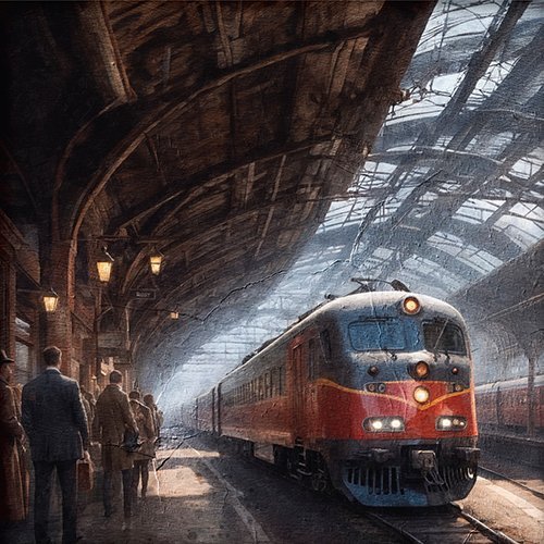 Estacion de tren con pasajeros