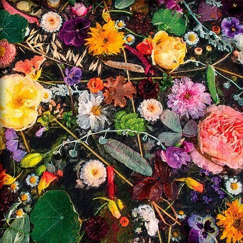 Pintura de una grupo de flores