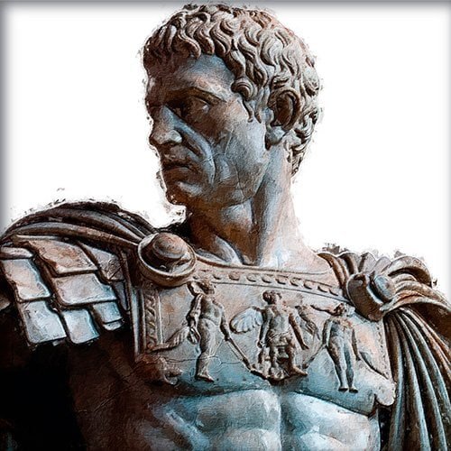 Pintura de un emperador del imperio romano