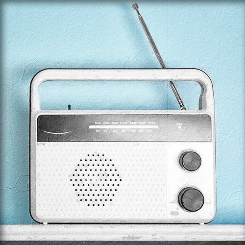 Pintura de una radio portatil