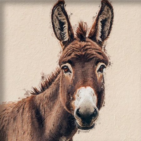 Pintura de un burro