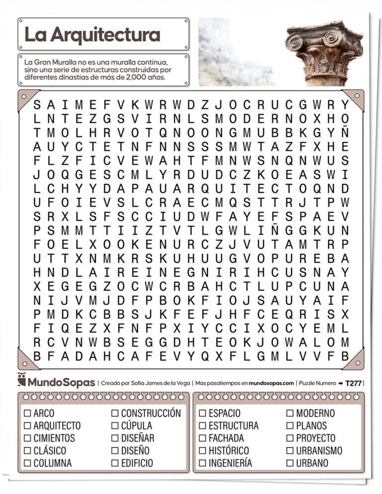 Sopa de Letras de Arquitectura