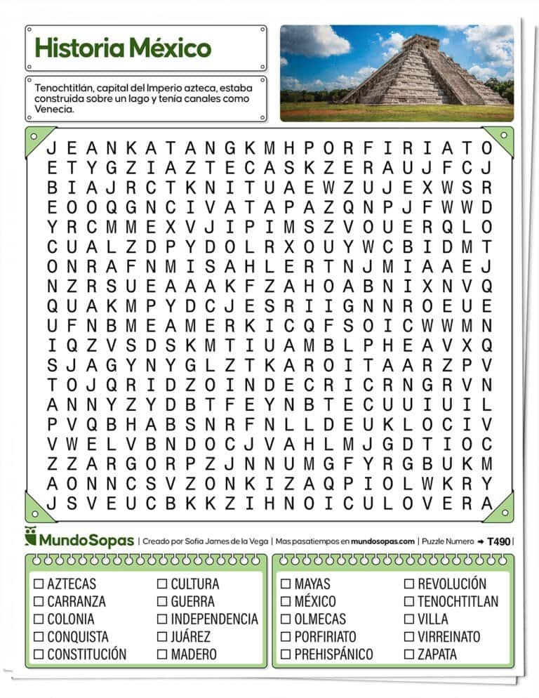 Sopa de Letras Historia de México