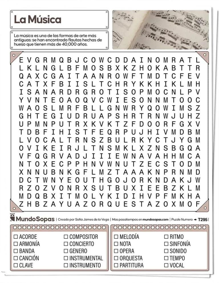 Sopa de Letras de Musica