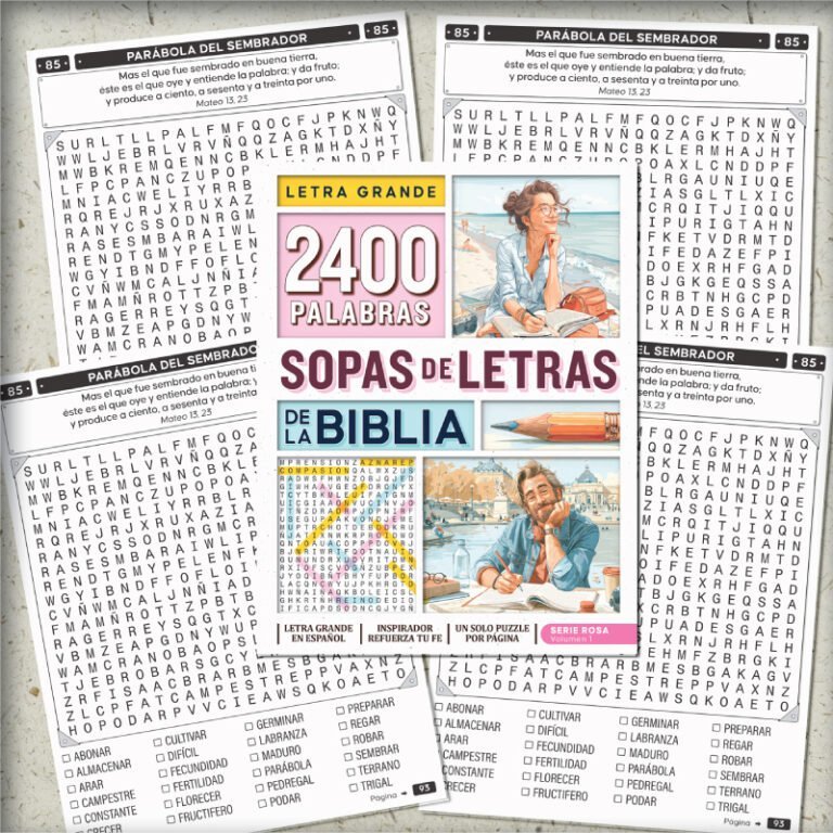 Sopas de Letras con temas de la biblia para descargar gratis en PDF