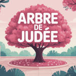 arbre de judée inconvénients en fleurs dans un jardin méditerranéen