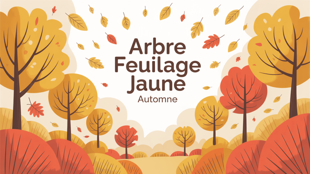 arbre feuillage jaune automne illustration jardin lumiere doree