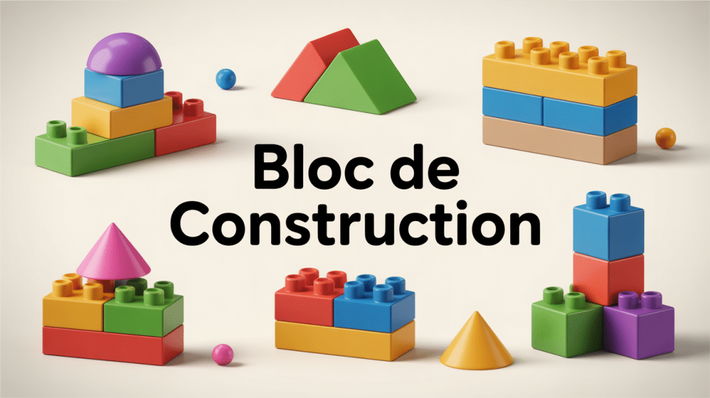 bloc de construction jouet et technique en 3d