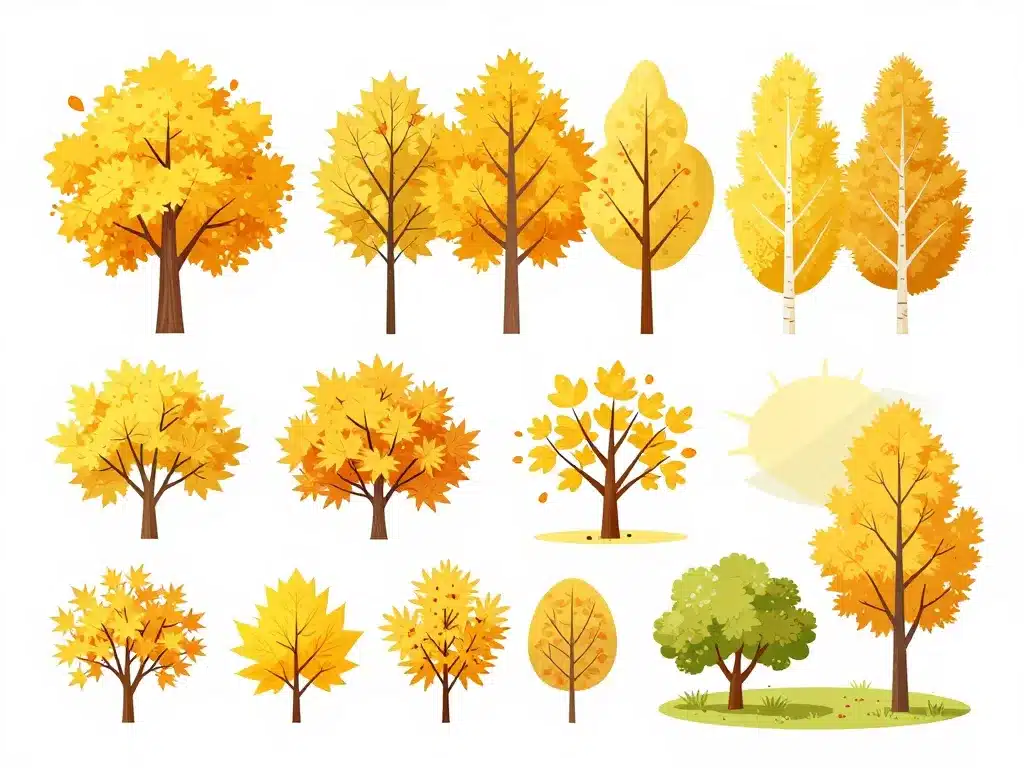schema arbre feuillage jaune automne choix jardin
