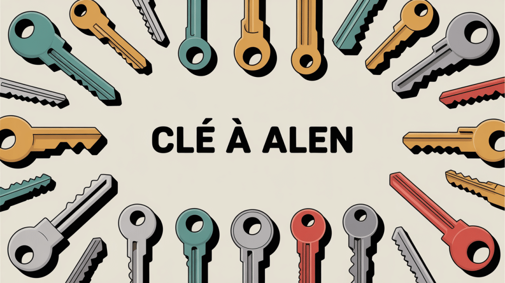 illustration cle a allen differents types tailles