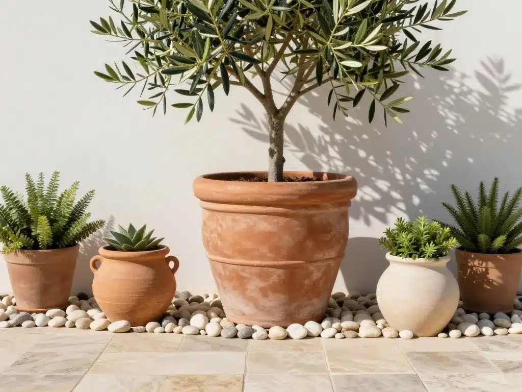 comment mettre en valeur un olivier pot terrasse mediterraneen