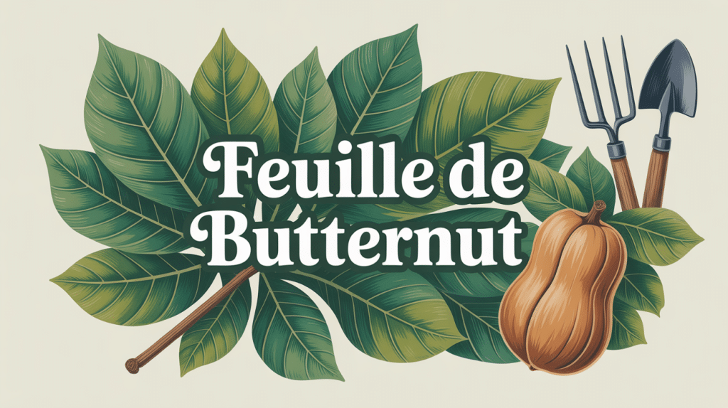 illustration feuille de butternut comestible et jardinage