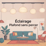 illustration fixer luminaire plafond sans percer