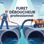 illustration furet deboucheur professionnel canalisation