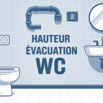 schéma hauteur evacuation wc