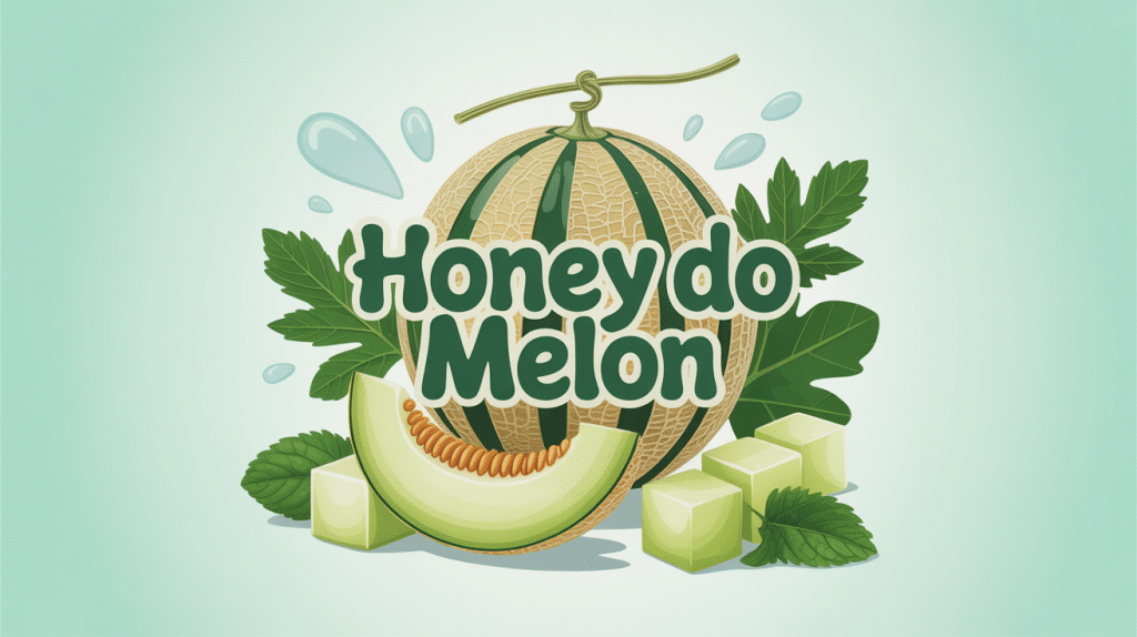 illustration honey do melon vert cubes menthe fraîche