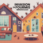 illustration invasion fourmis minuscules maison