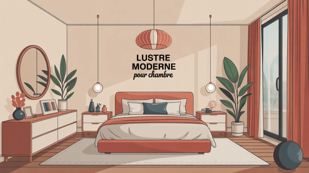 lustre moderne pour chambre design suspendu illustration