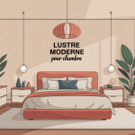 lustre moderne pour chambre design suspendu illustration