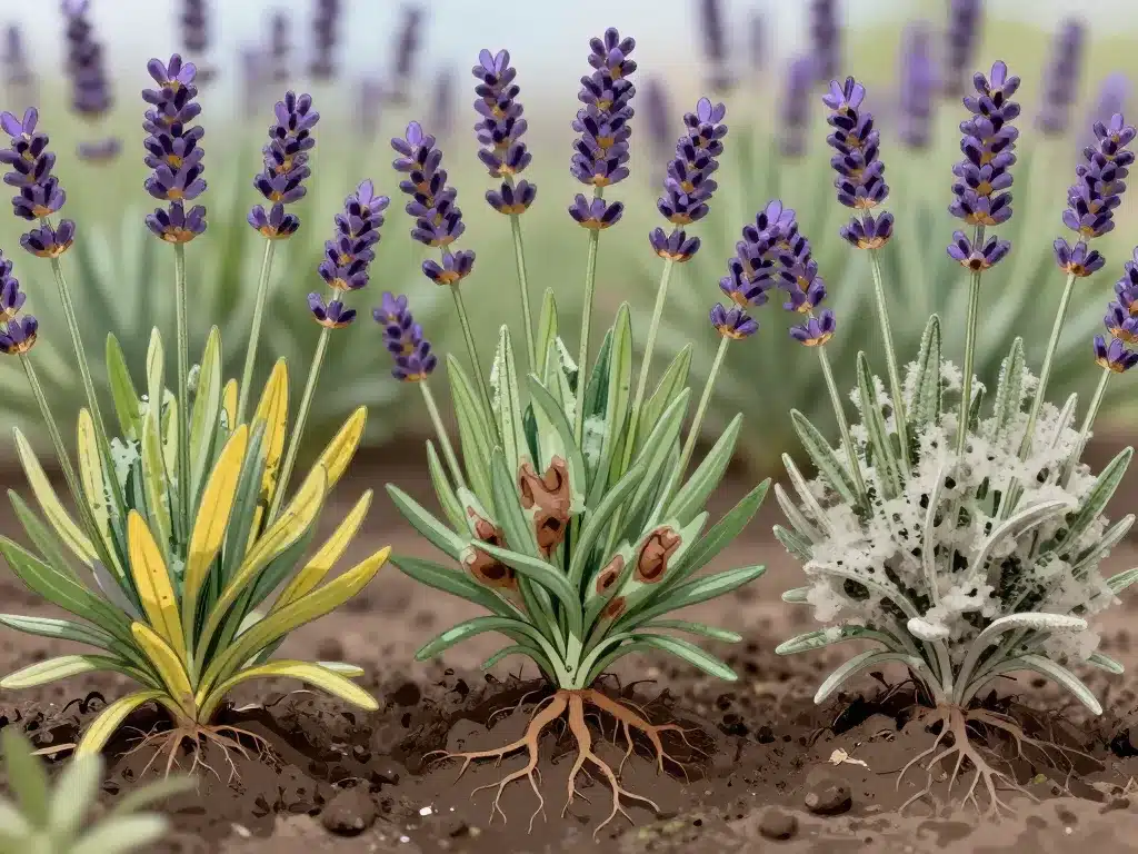 Maladie lavande qui sèche symptômes visuels à reconnaître