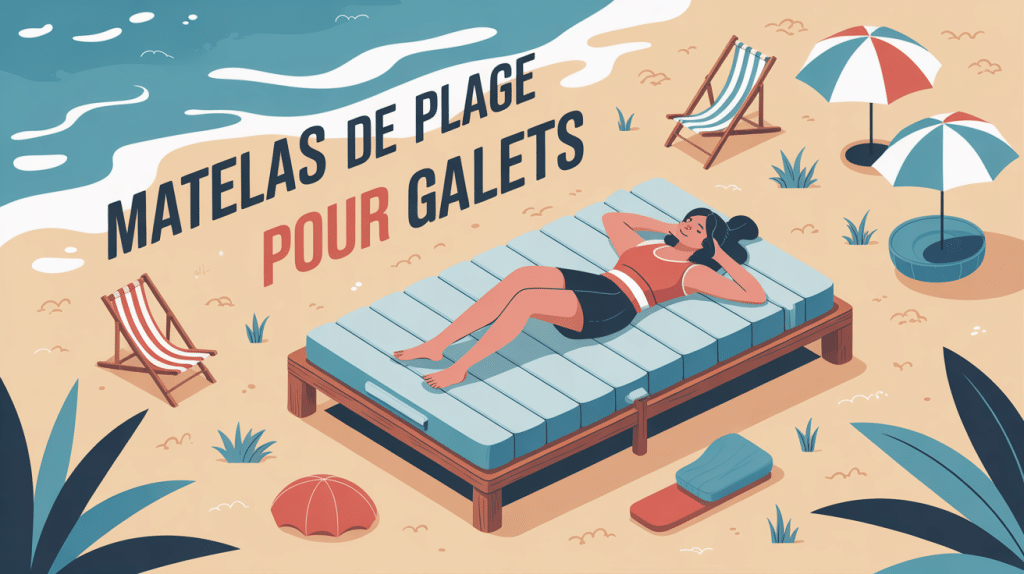 matelas de plage pour galets épais sur galets