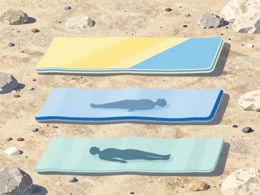 matelas de plage pour galets mousse gonflable autogonflant