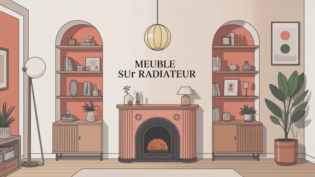 meuble sur radiateur illustration moderne