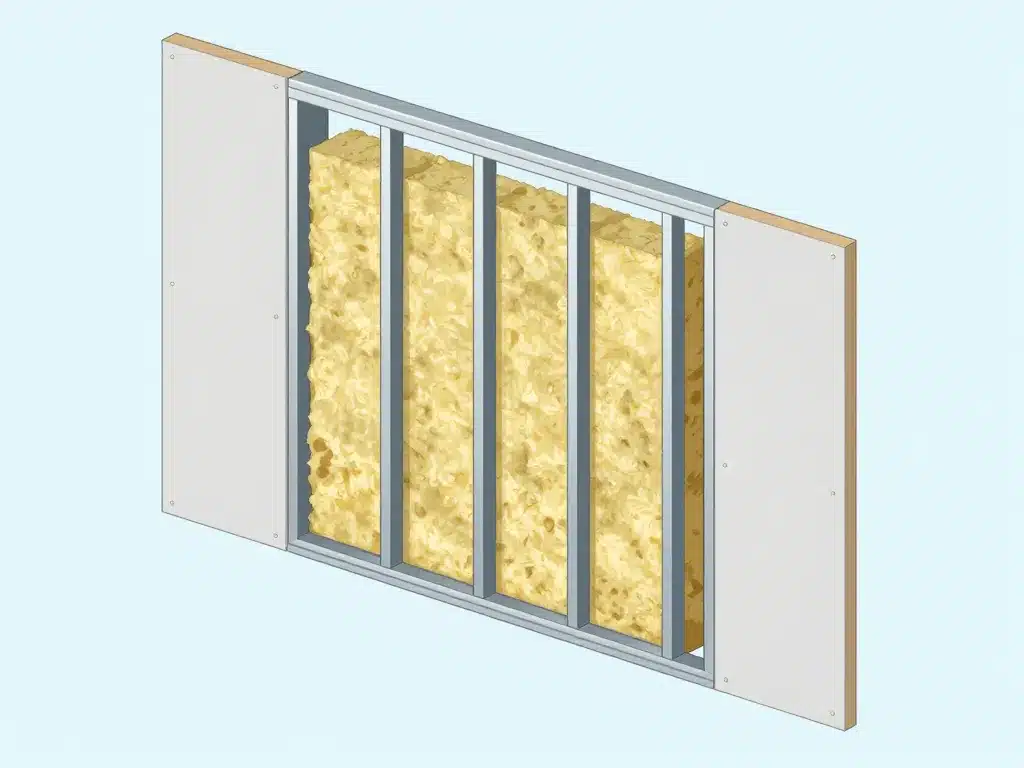 schéma technique cloison placostil isolant